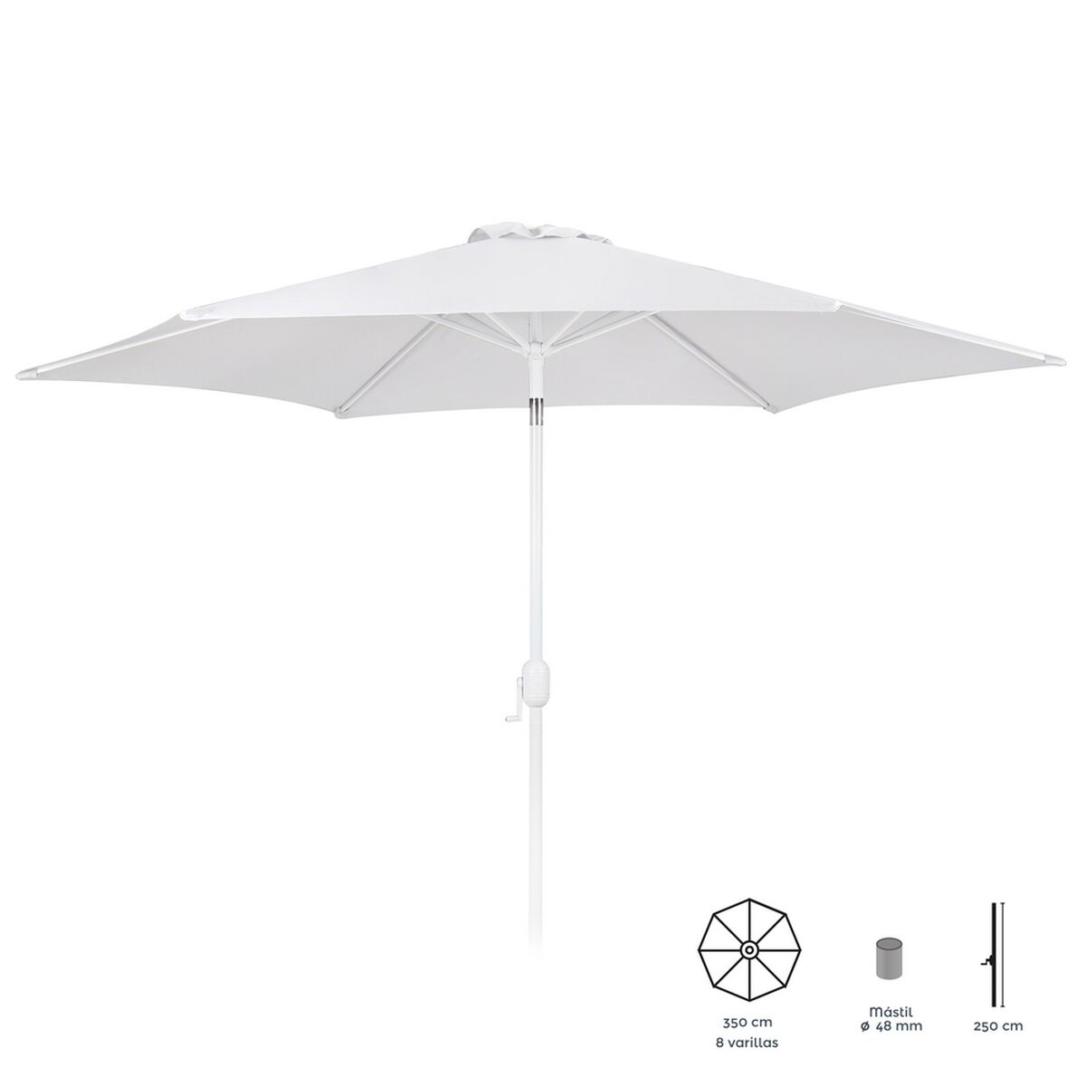 Päikesevari Alba 350 cm Алуминий Бял